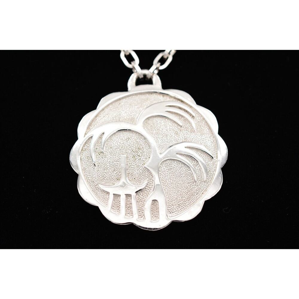 Crown Trifari Vintage Necklace Pendant Asian Ming Pagoda Silver Signed 50s Bin3C